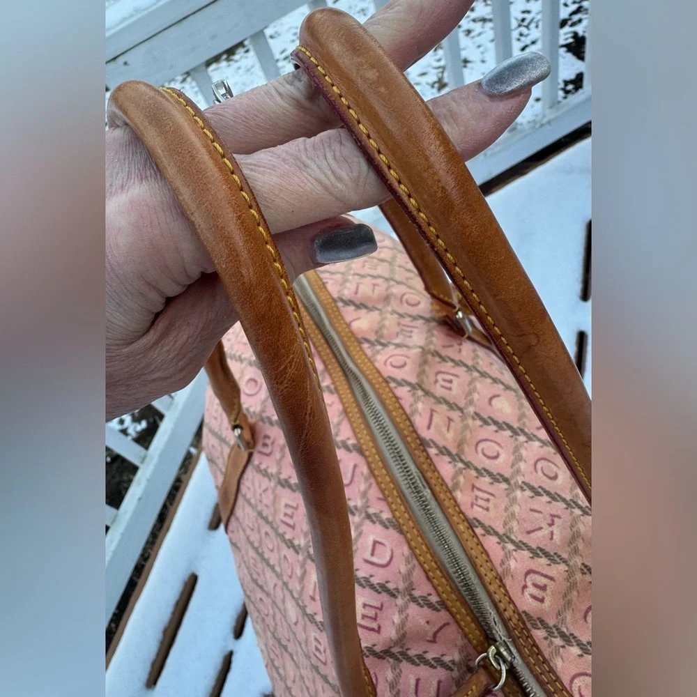 Vintage Dooney & Bourke Bubble Gum Pink Monogram Carry On Travel Bag Y2K - Picture 5 of 16